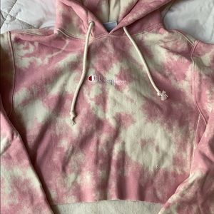 Cropped tie dye champion hoodie